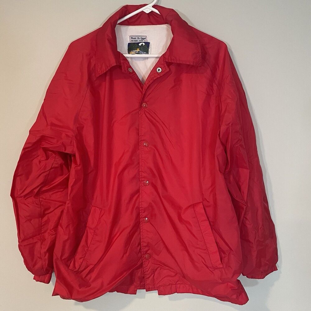Vintage Ozark Trail Jacket Adult L Red Snap Front Collared Nylon Hiking Mens 80s